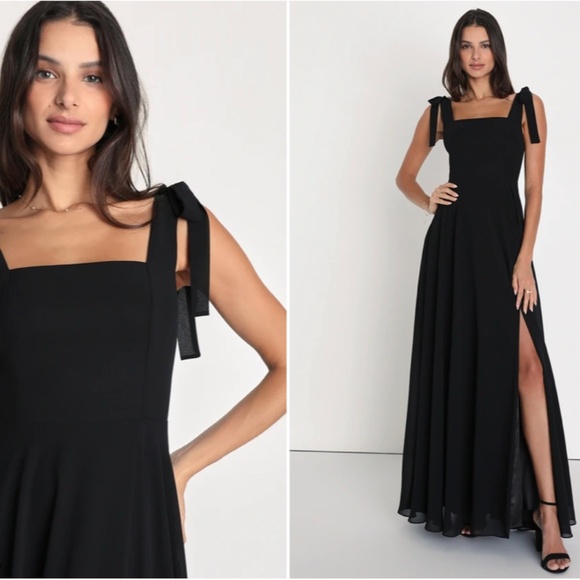 LULU's Prom Wedding Bridesmaid Flowy Romantic Sexy Chic Flowy Maxi Dress - Picture 1 of 7